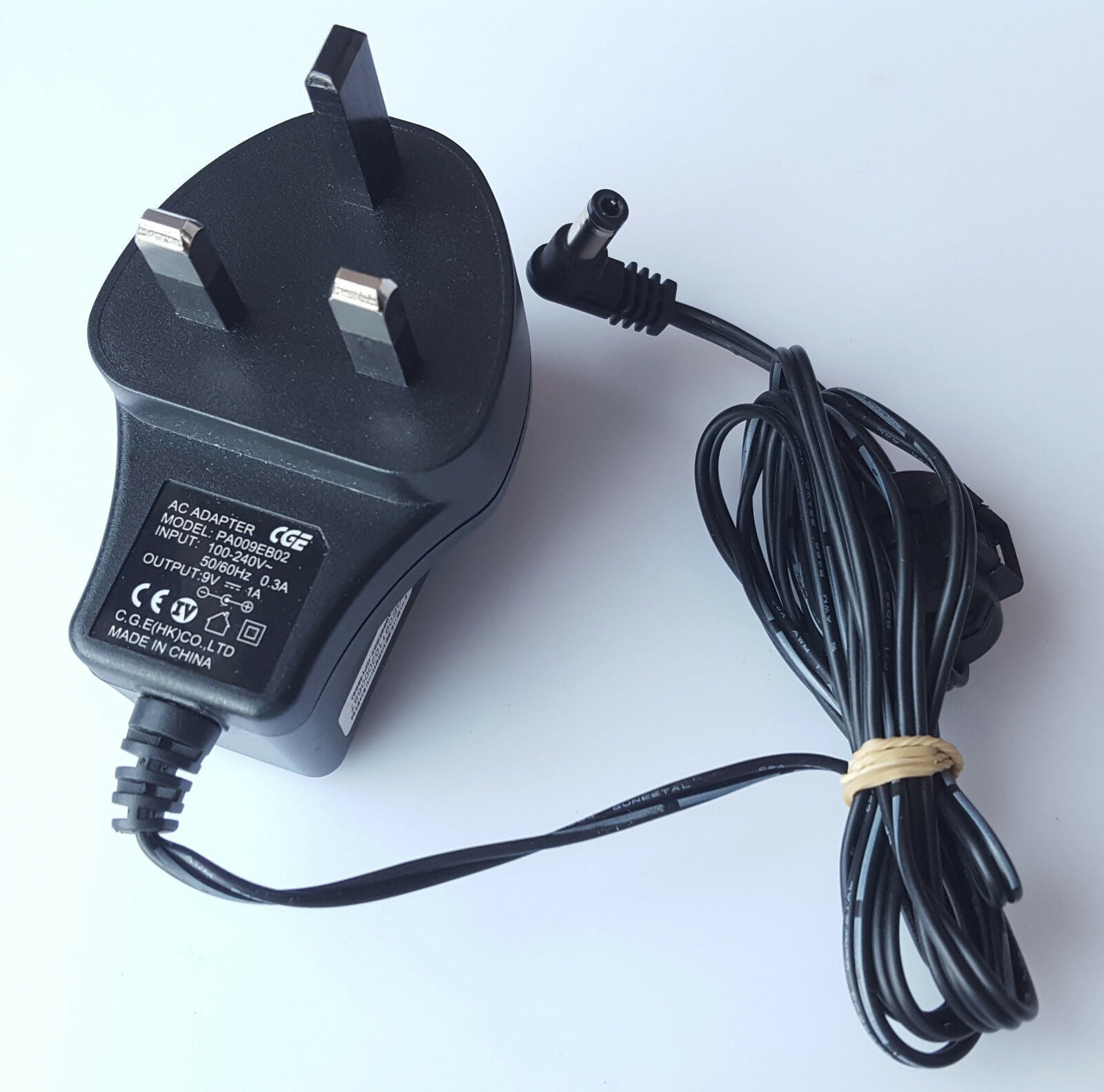 GENUINE CGE PA009EB02 AC/DC POWER SUPPLY ADAPTER 9V 1.0A UK PLUG Brand: CGE Output Current: 1.0A Type: AC & DC Co