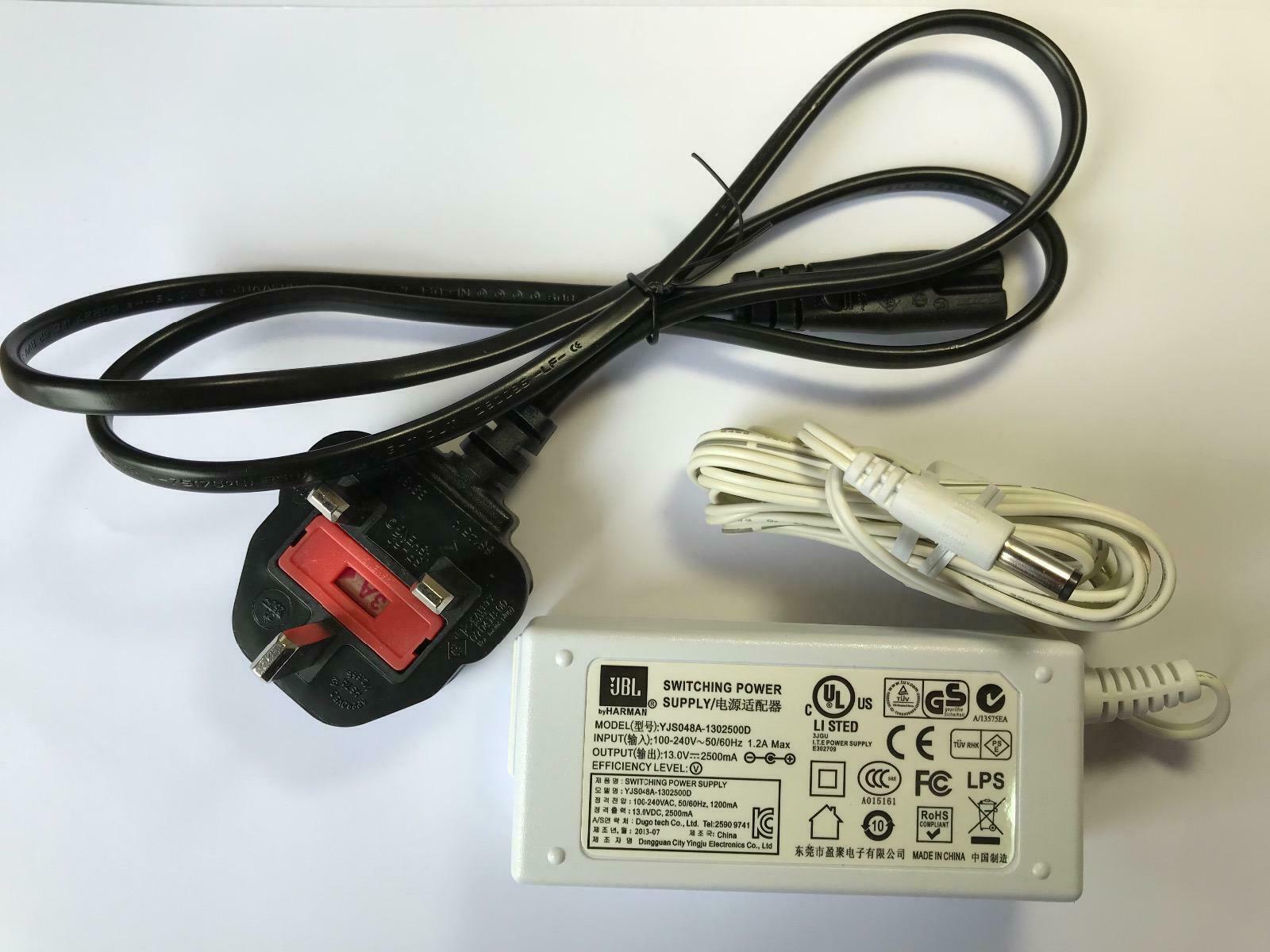 Genuine JBL Switching Power Supply model YJS048A-1302500D 13.0V 2500mA WHITE Brand: jujin Manufacturer Warranty: 1 ye - Click Image to Close