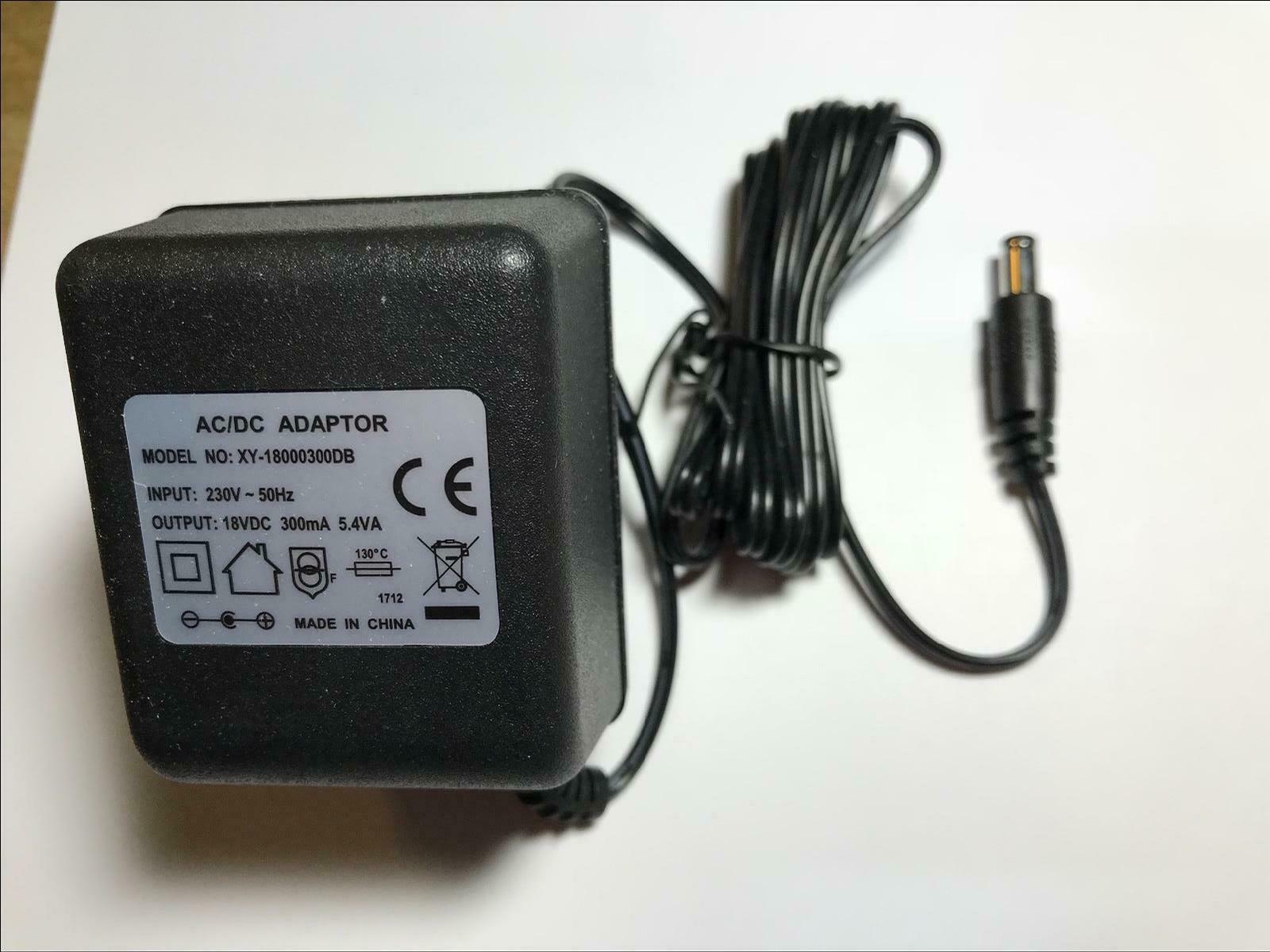 18V 300mA AC-DC Transformer Adaptor Power Supply Charger 5.5mm x 2.1mm / 2.5mm To Fit: 5.5mm x 2.1mm / 2.5mm MPN: BAet4