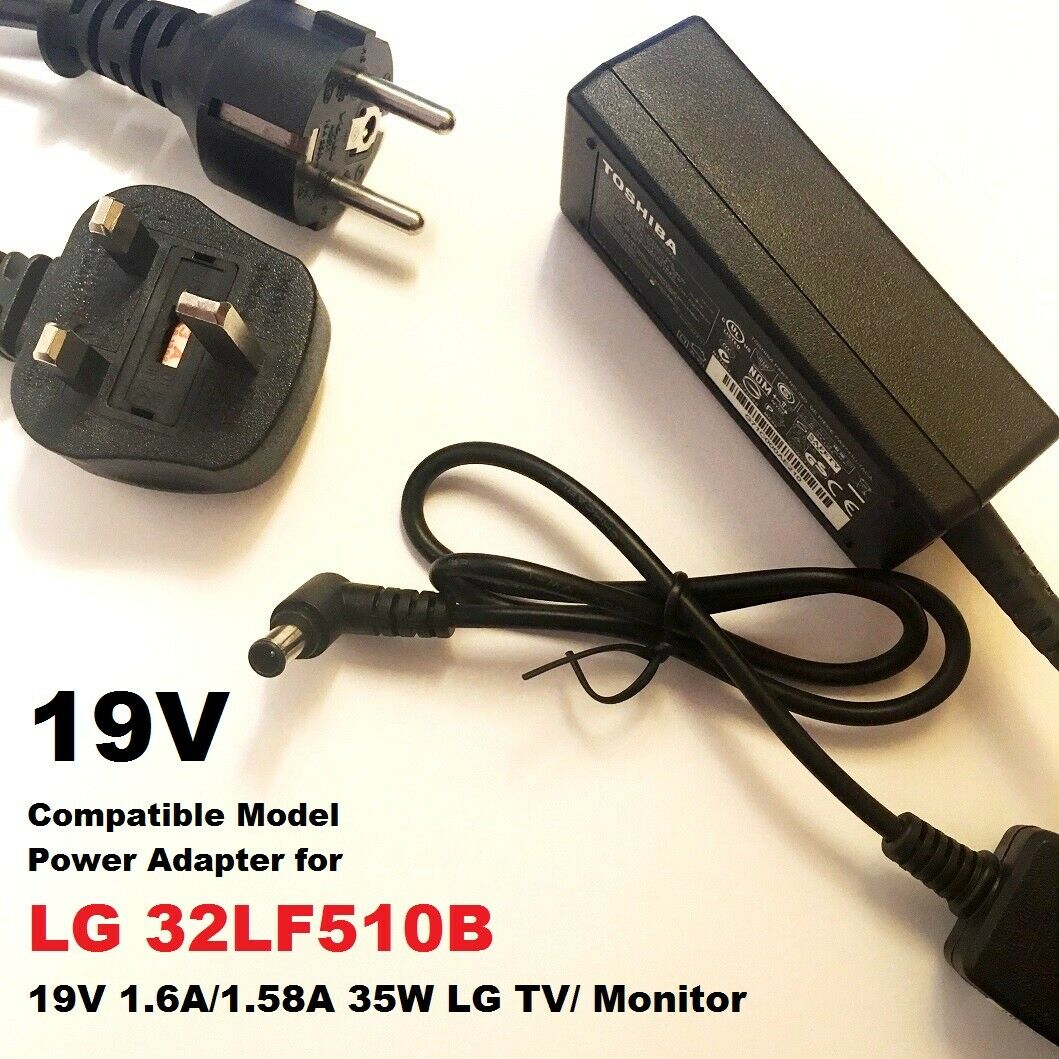 19V Compatible Model Power Supply Adapter for LG 32LF510B, 32LF510B-ZB TV Product Description 19V Compatible Model Po