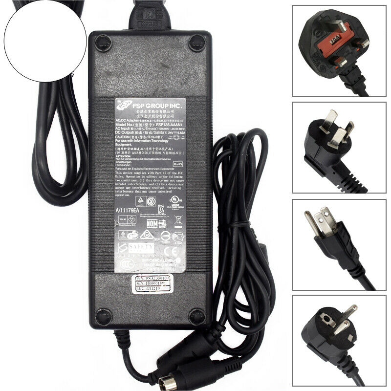 4pin Genuine FSP Group INC FSP135-AAAN1 Power Supply AC Adapter Charger 24V 5.62A MPN: 9NA1350100 Compatible Model: