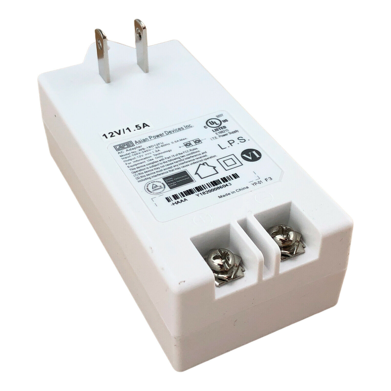 thumbnail image 2 of Yustda 12V AC/DC Adapter Compatible With APD WB-18D12FU WB-18F12FU WB-18L12FU WB-18112FU P/N 596520-001-00 584136-003-00 Arris 18W Asian Power Devices 12VDC DC12V 1.5A -2A Power Supply Charger PSU 2 of 11