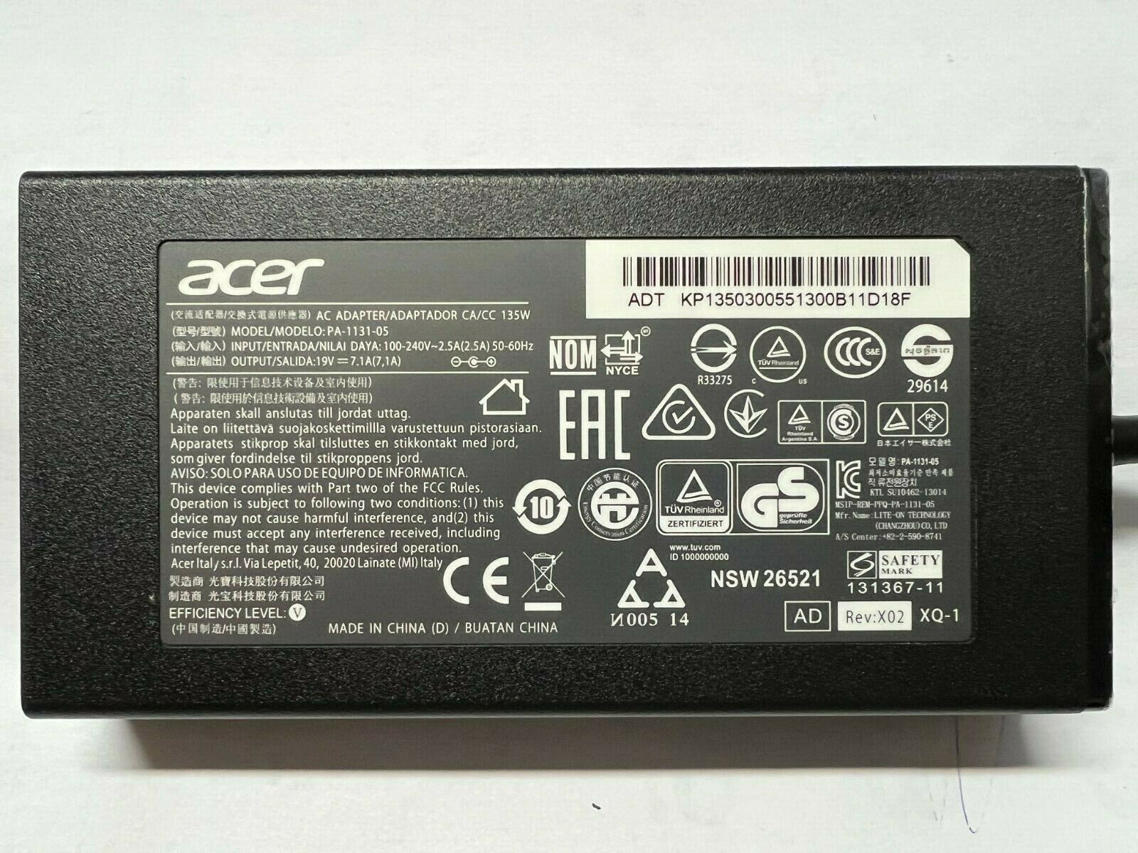 Acer ADP-135KB T 135W Ac Adapter For Acer Aspire V Nitro VN7-592, VN7-592G & etc Compatible Brand: For Acer Compatib