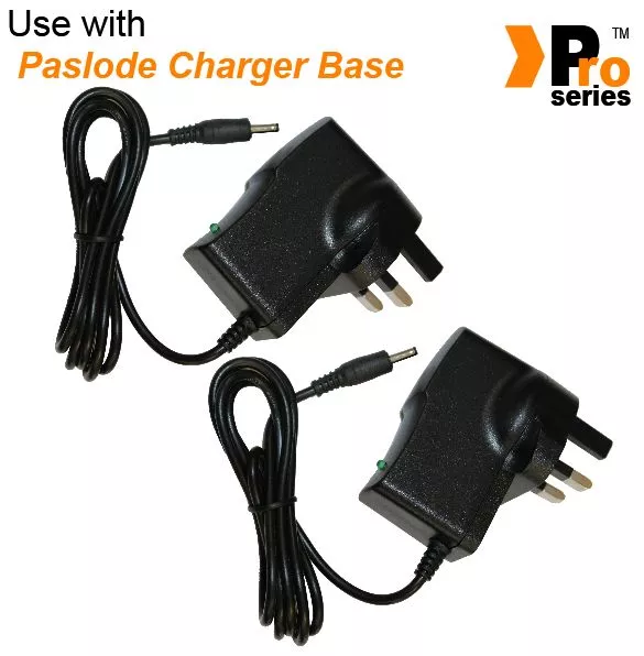 2 x QUALITY REPLACEMENT.. AC/DC UK MAINS ADAPTOR FOR PASLODE CHARGER BASE 001 Type Charger Number of Batteries Not Appl