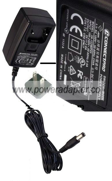 ENG 3A-122wp05 AC Adapter 5VDC 2A -(+) 2.5x5.5mm Black - Click Image to Close