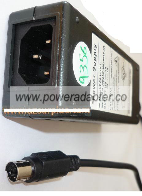 ET-CASE35-G AC ADAPTER 12V 5VDC 2A USED 6PIN DIN ITE POWER