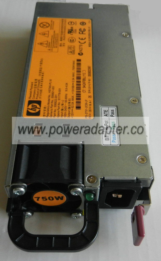 HP HSTNS-PL18 750W USED Power Supply 12vdc 62.5A PSU For DL380