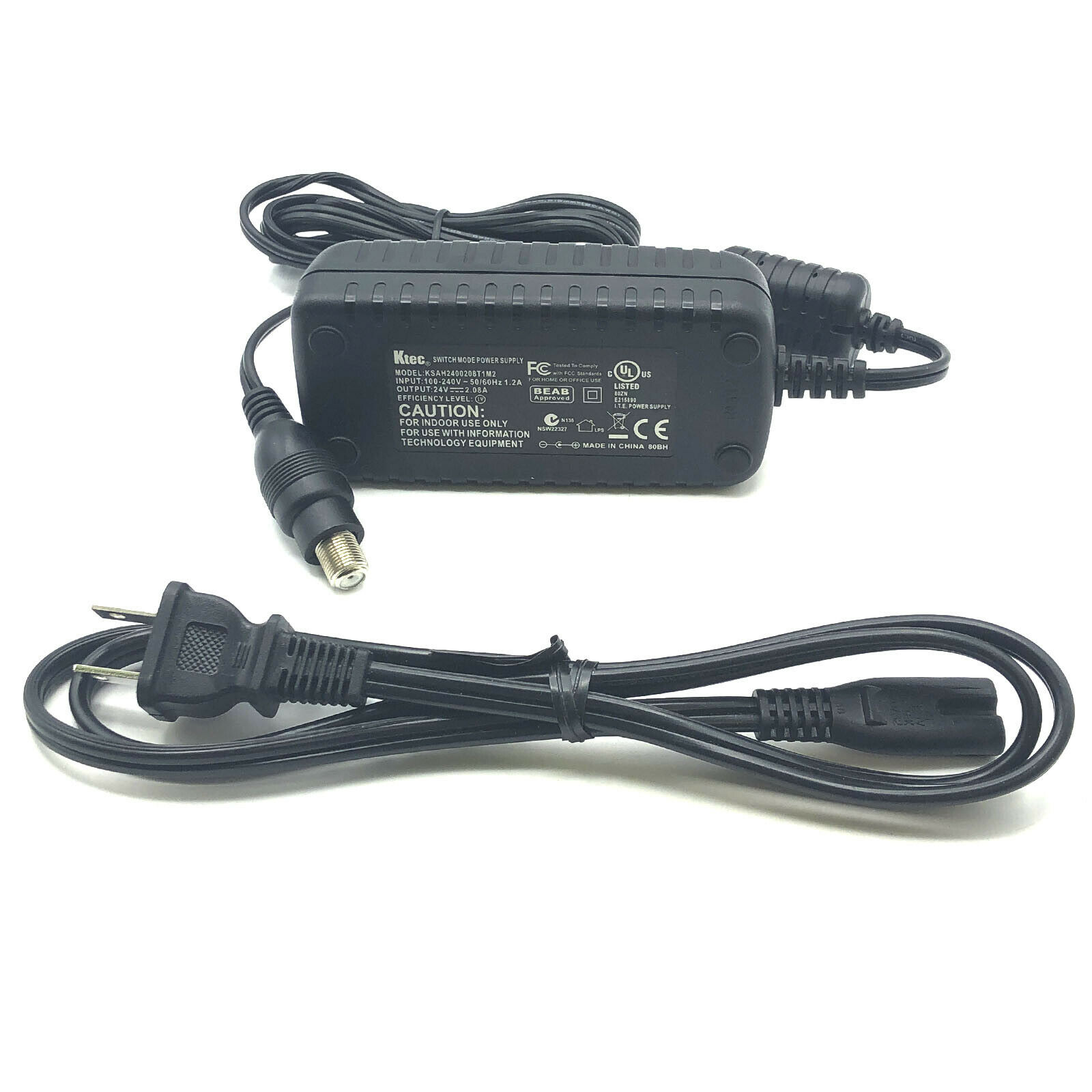 Genuine Ktec KSAH2400208T1M2 Switch Mode Power Supply Adapter 24V 2.08A w/PC Connection Split/Duplication: 1:1 Type: