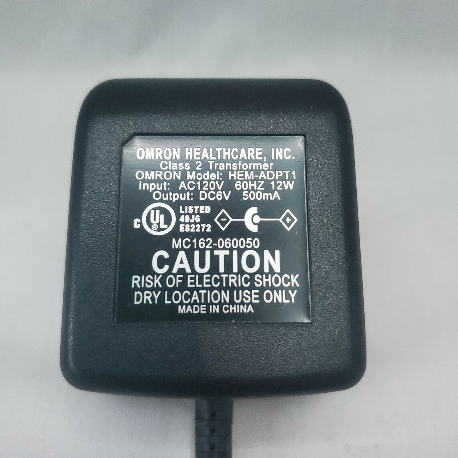omron healthcare inc mc162-060050 6v 500ma ac to dc adaptor Type: AC/DC Adapter Output Voltage: 6 V Brand: omron - Click Image to Close