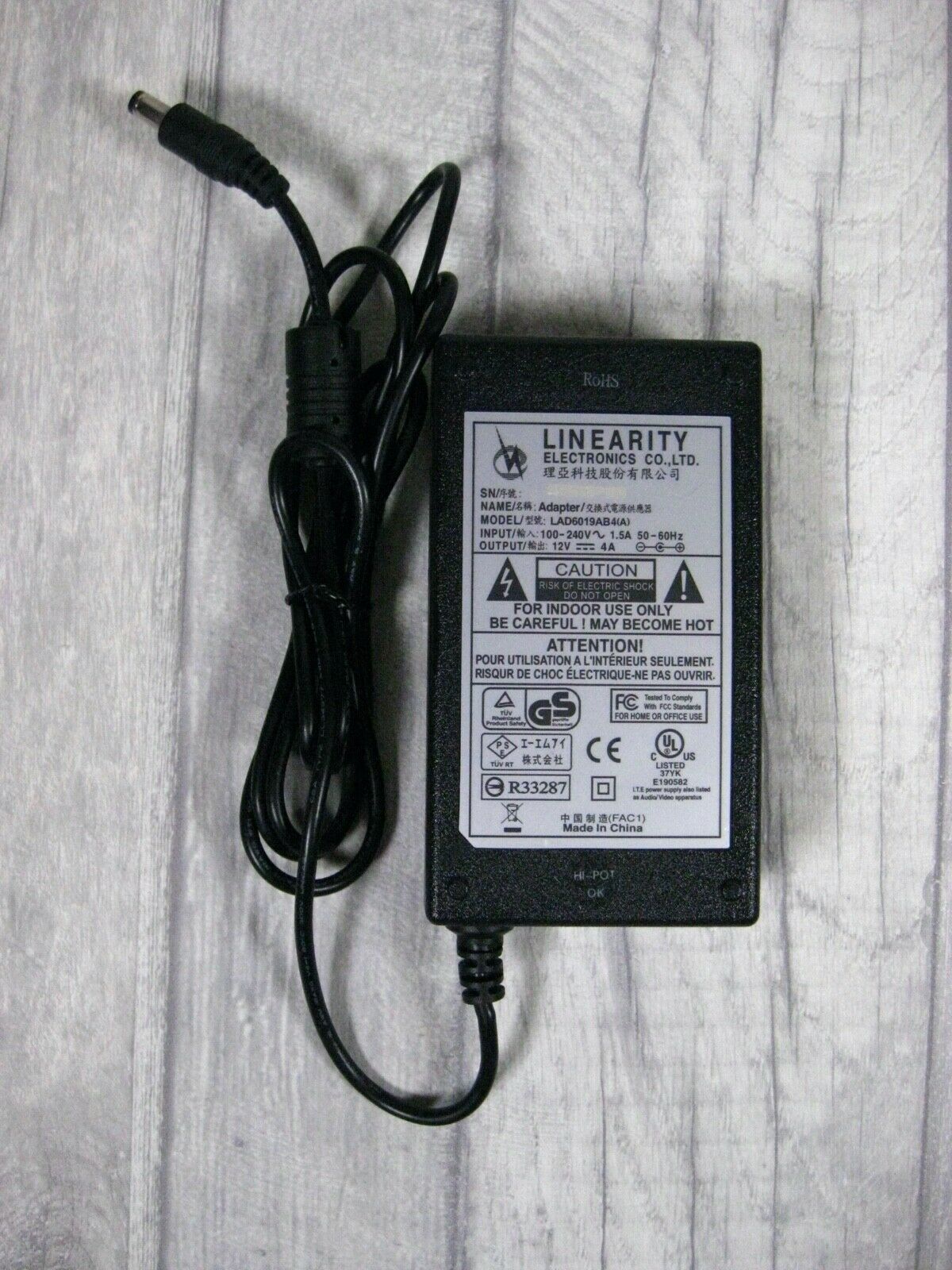Genuine Linearity 12V 4.0A AC Power Adapter Charger PSU LAD6019AB4 Country/Region of Manufacture: China Custom Bundle - Click Image to Close