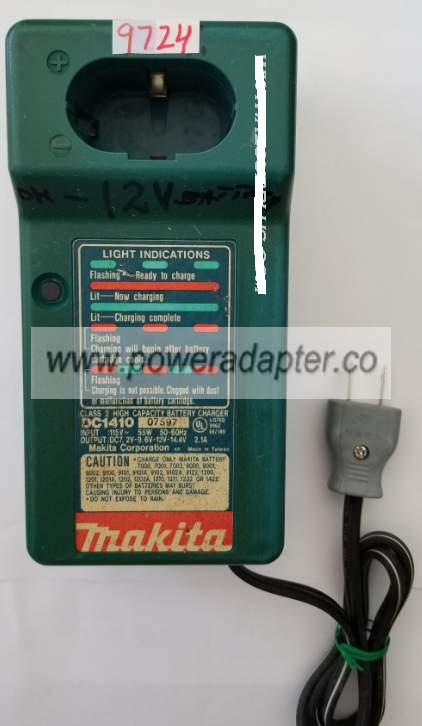 MAKITA DC1410 USED CLASS 2 HIGH CAPACITY BATTERY CHARGER 24-9.6V - Click Image to Close