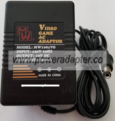 MW MW1085VG AC ADAPTER 10VDC 850mA NEW +(-) 2x5.5x9mm ROUND - Click Image to Close