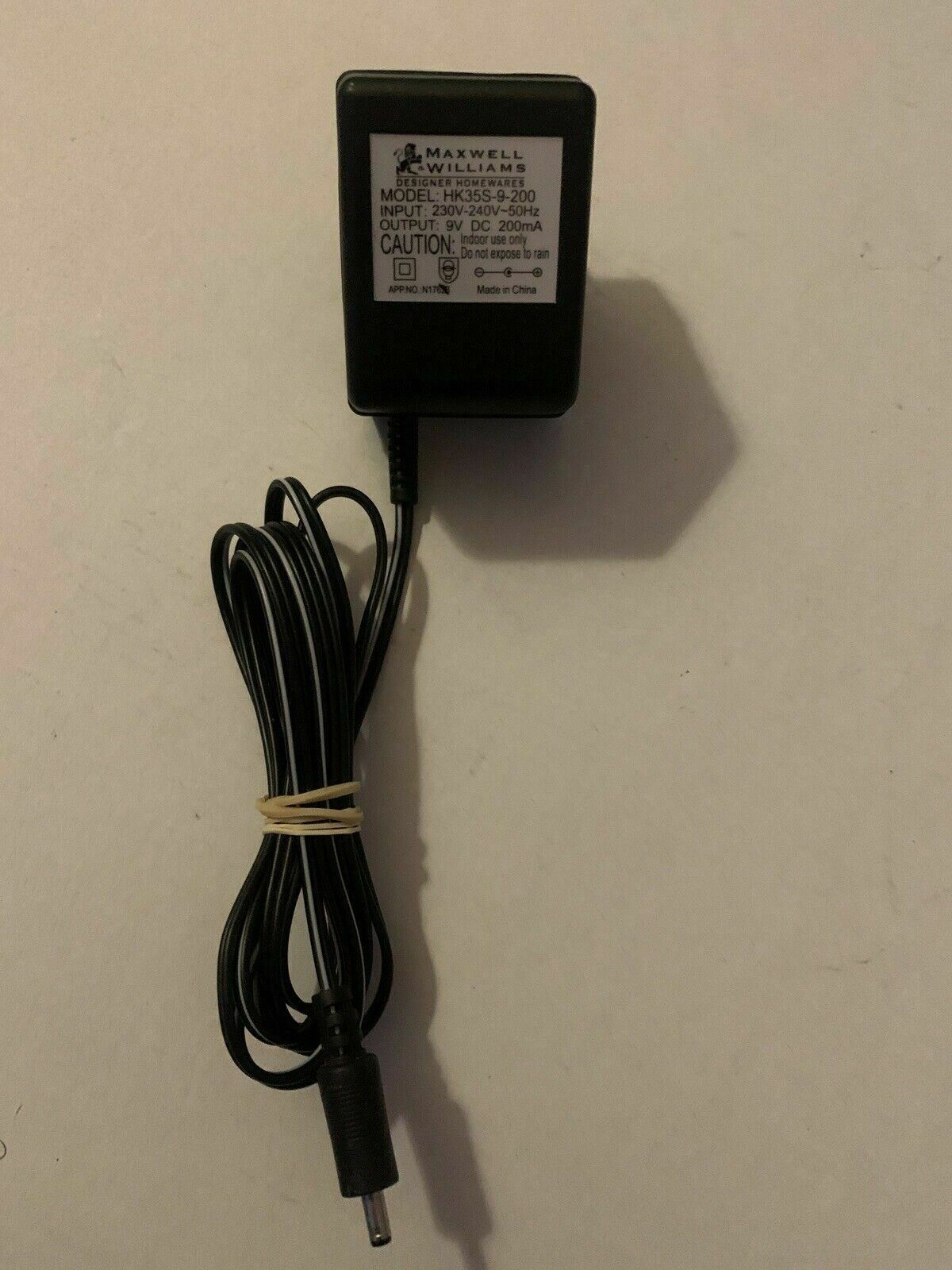 new Maxwell Williams HK35S-9-200 AC Adapter 9v 200mA ype: AC/DC Adapter Features: Powered MPN: HK35S-9-200 Outpu