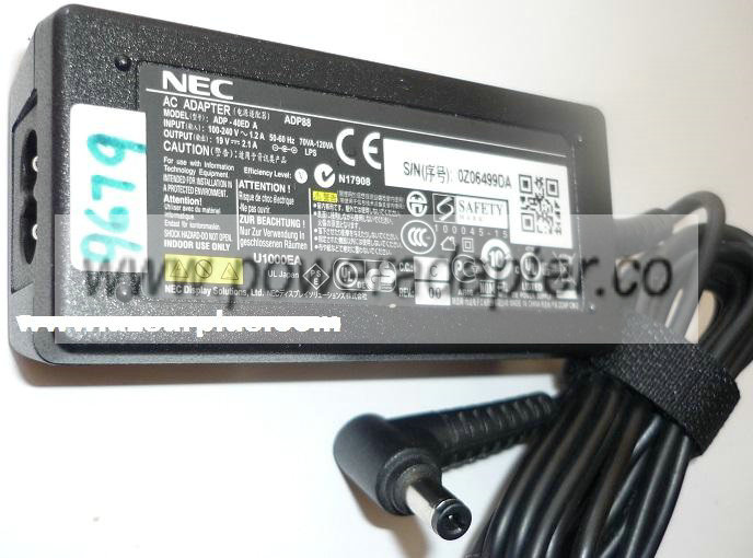 NEC ADP-40ED A AC ADAPTER 19VDC 2.1A USED -(+) 2.5x5.5x11mm 90°