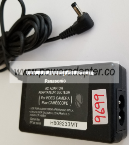 PANASONIC VSK0964 AC ADAPTER 5VDC 1.6A USED 1.5x4x9mm 90° ROUND - Click Image to Close