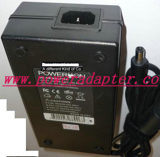 POWERUON 160023 AC ADAPTER 19VDC 12.2A USED 5x7.5x9mm ROUND BARR - Click Image to Close