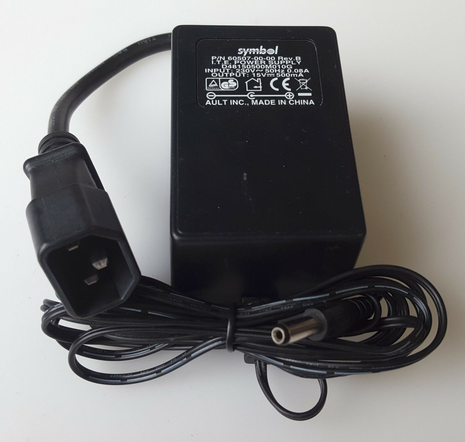 SYMBOL D48150500M010G AC/DC POWER SUPPLY ADAPTER 15V 0.5A 60507-00-00 REV. B Country/Region of Manufacture: China