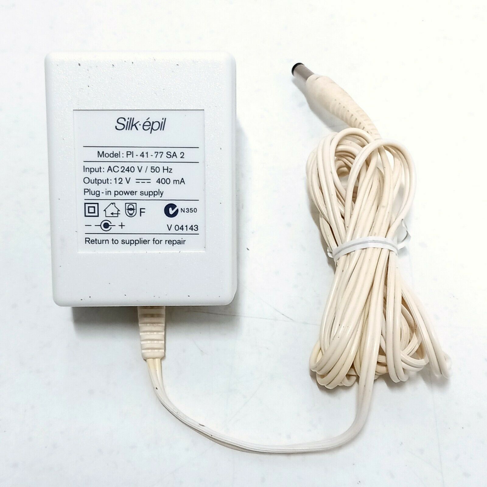 Silk epil AC Adapter Pi-41-77SA2 12v Power Supply Type: AC/DC Adapter Brand: Silk epil Features: Powered Colour: White