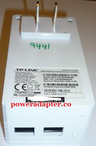 TP-LINK TL-WPA4220 AC ADAPTER USED 300Mbps AV500 Wi-Fi Powerline