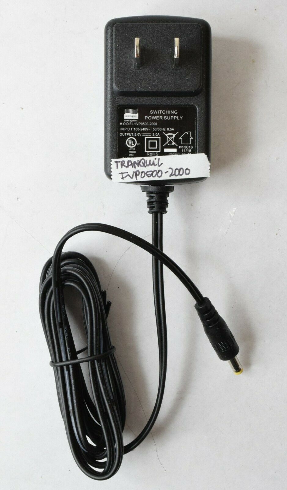 Tranquil Switching Power Supply Adapter Unit IVP05000-2000 5V 2A Type: Adapter Output Voltage: 5 V Features: Powered Br