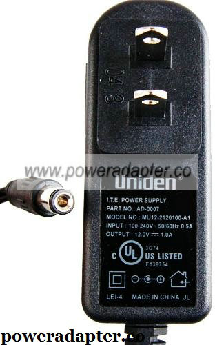 Uniden MU12-2120100-A1 AC ADAPTER 12VDC 1A ITE SWITCHING POWER - Click Image to Close