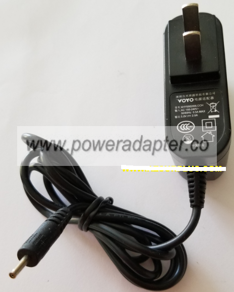 VOYO XHY050200LCCH AC ADAPTER 5VDC 2A USED 0.5x2.5x8mm ROUND - Click Image to Close