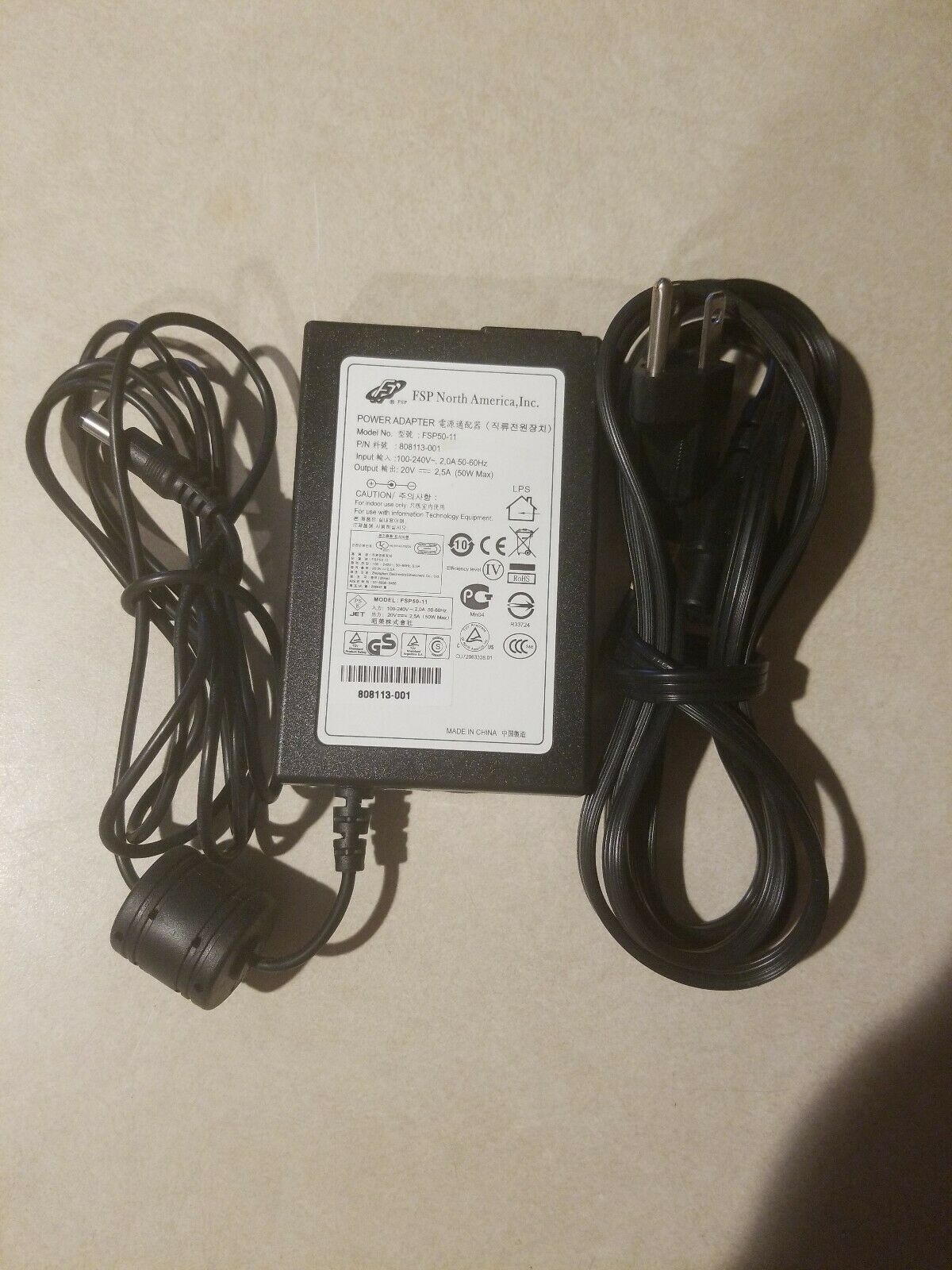 Genuine FSP FSP50-11 AC Adapter 808113-001 for Zebra LP2844 TLP2844, OEM Brand: FSP Country/Region of Manufacture: Un - Click Image to Close
