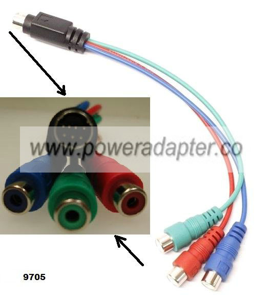 ATI 6110017600G 7 Pin S-Video to Component Cable Adapter X700 X8