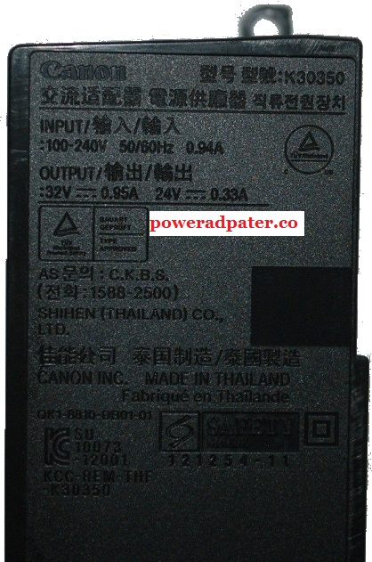 CANON K30350 POWER SUPPLY 32v 0.95A 24Vdc 0.33A 3Pin USED inkjet - Click Image to Close