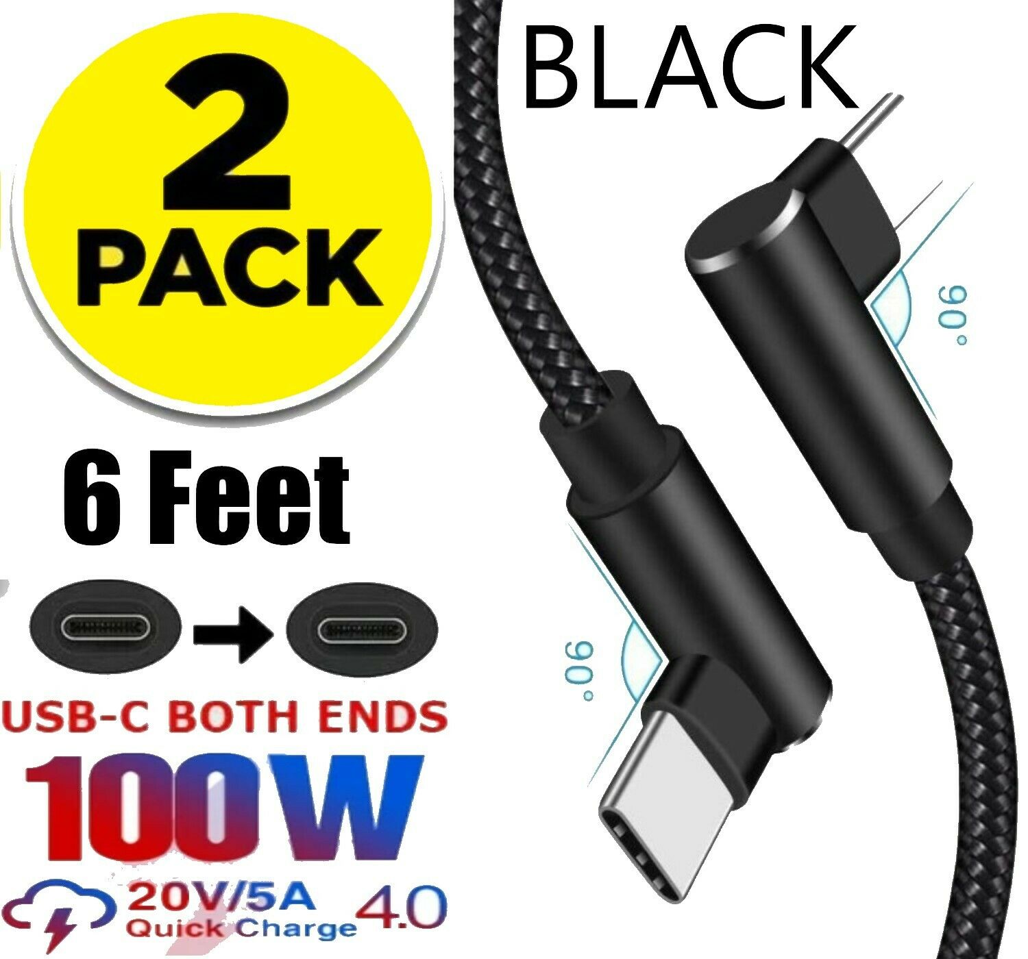 2 Pack 6FT USB-C to USB-C Cable Braided Fast Charger Charging Data Type-C Cord NOT for iPhone ?1-4 DAY DELIVERY ?FOR S - Click Image to Close