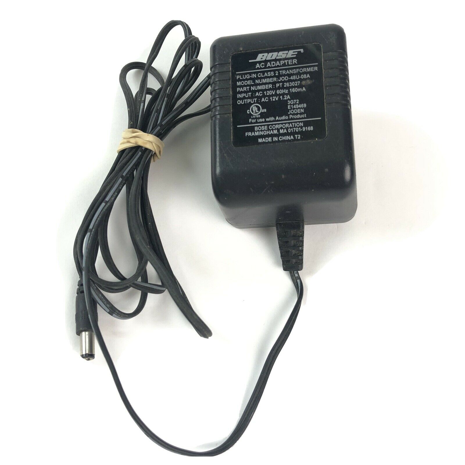 BOSE AC Adapter JOD-48U-08A 12V 1.2A PT 263027 Companion 2 Power Supply Connection Split/Duplication: 1:2 Type: AC/A - Click Image to Close