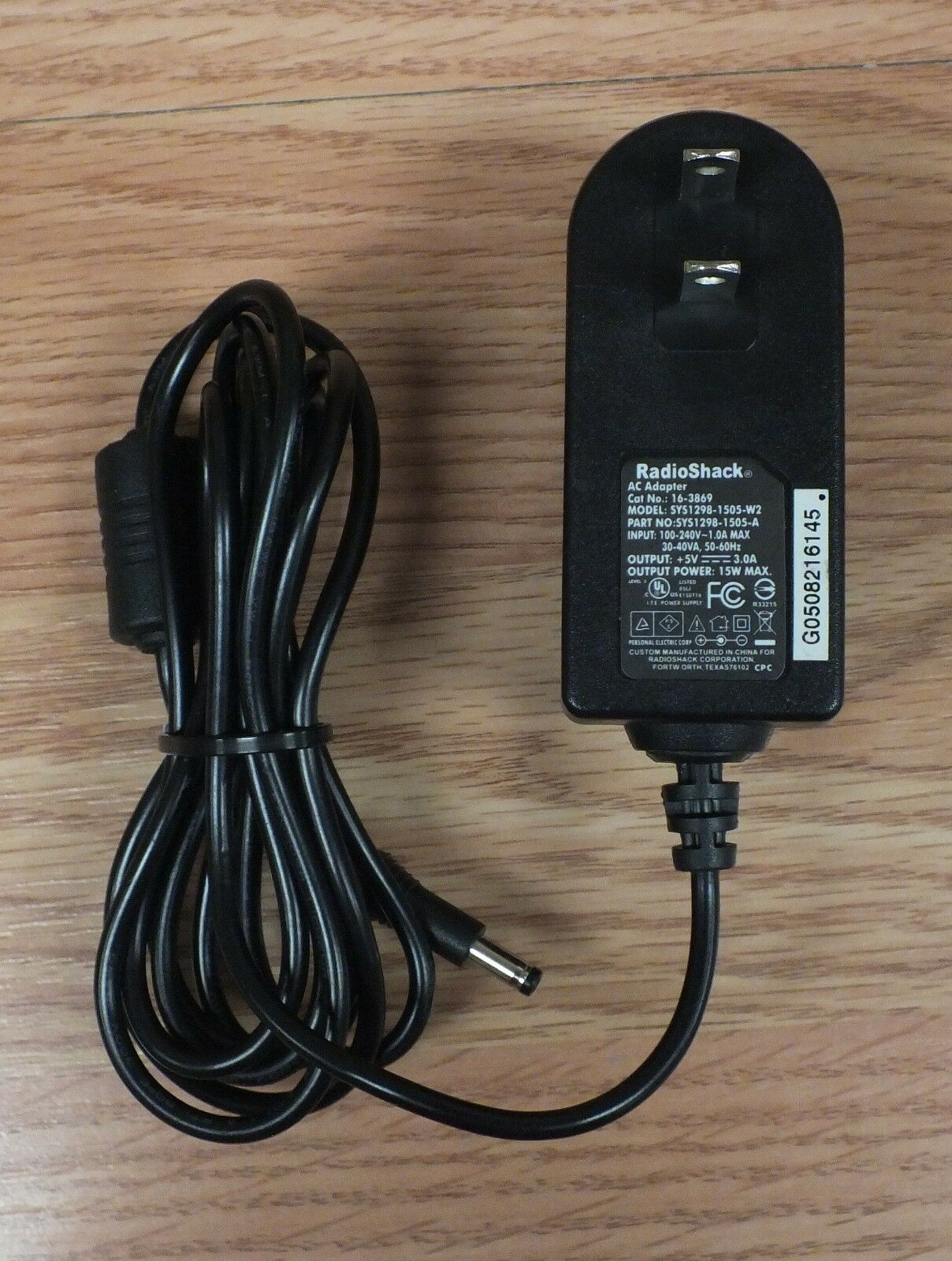 Genuine Radio Shack (16-3869) +5V 3.0A 15W Ac Adapter Power Supply Only Model: 16-3869 MPN: 16-3869 Modified Item: No O