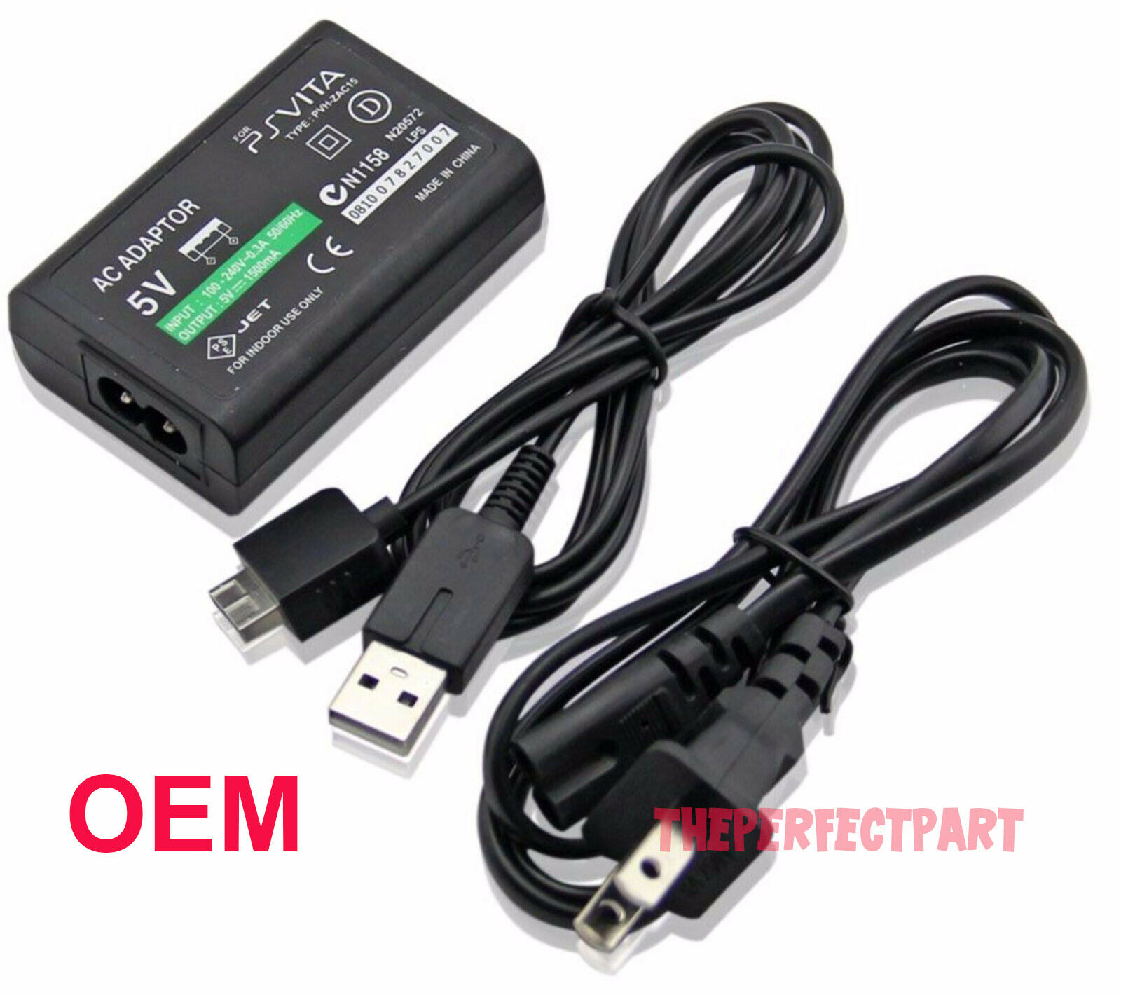 AC Adapter Power Supply USB Data Cable For Sony PS Vita PSV Home Wall Charger US Country/Region of Manufacture: China - Click Image to Close