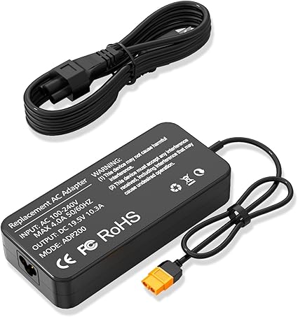 AC Power Adapter 200W 19.5V 10.3A RC Charger Power Supply XT60 Plug AC 100-240V 50/60Hz for LiPo Battery Charger Compati