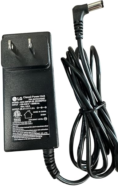 Genuine 29.4V 1A Adapter Compatible with LG EAY64470407 ADC-30FSA-30 for CordZero A9 Vacuum Cleaner A907GMS A905RM A902R