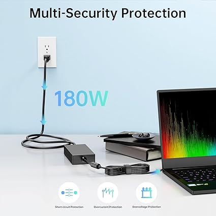 Laptop Charger 180W 150W 120W AC Power Adapter for MSI Gaming Laptop Stealth Thin GF63 GF65 GF75 GS63 GS65 GS73 GS75 GS6