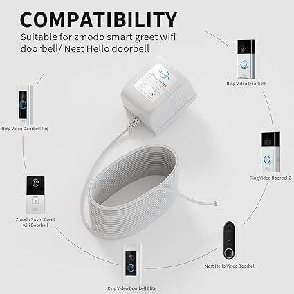 18V Video Doorbell Power Transformer,18Volt 500MA Doorbell Power Adapter, Compatible with Ring, Nest, Wyze, Arlo Wireles