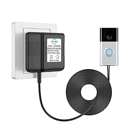 Video Doorbell Transformer 24V500MA Power Transformer Compatible with All Versions of Ring Doorbell and Nest Ecobee, Sen