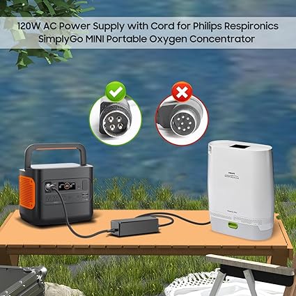 19V 4Pin Portable Oxygen Concentrator 1116819 DC Adapter Compatible with Philips Respironics SimplyGo Mini POC 1113601 1