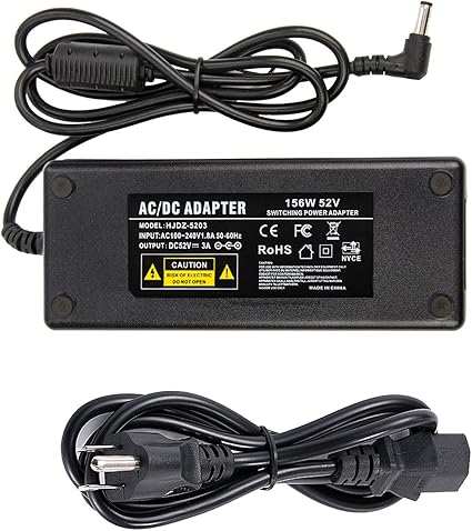 52V 3A Power Supply Adapter - COOLM AC DC 52 Volt 3 Amp Replacement 2A 2.3A 2.5A 2.7A 2.88A for Reolink PoE NVRs, PoE Sw