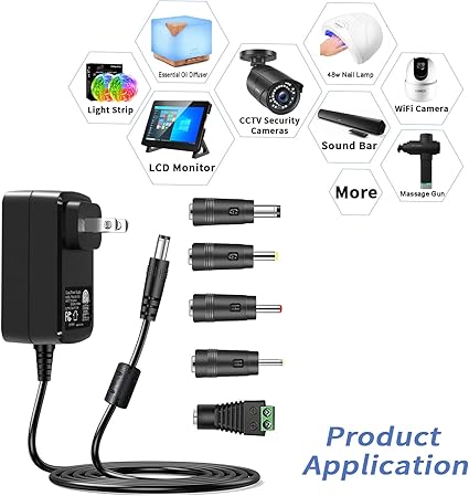 24V 1.5A 1A Power Supply Cord UL Certificate, 24Vdc AC to DC Power Adapter, Compatible for 24 Volts 1500ma 1000ma 500ma