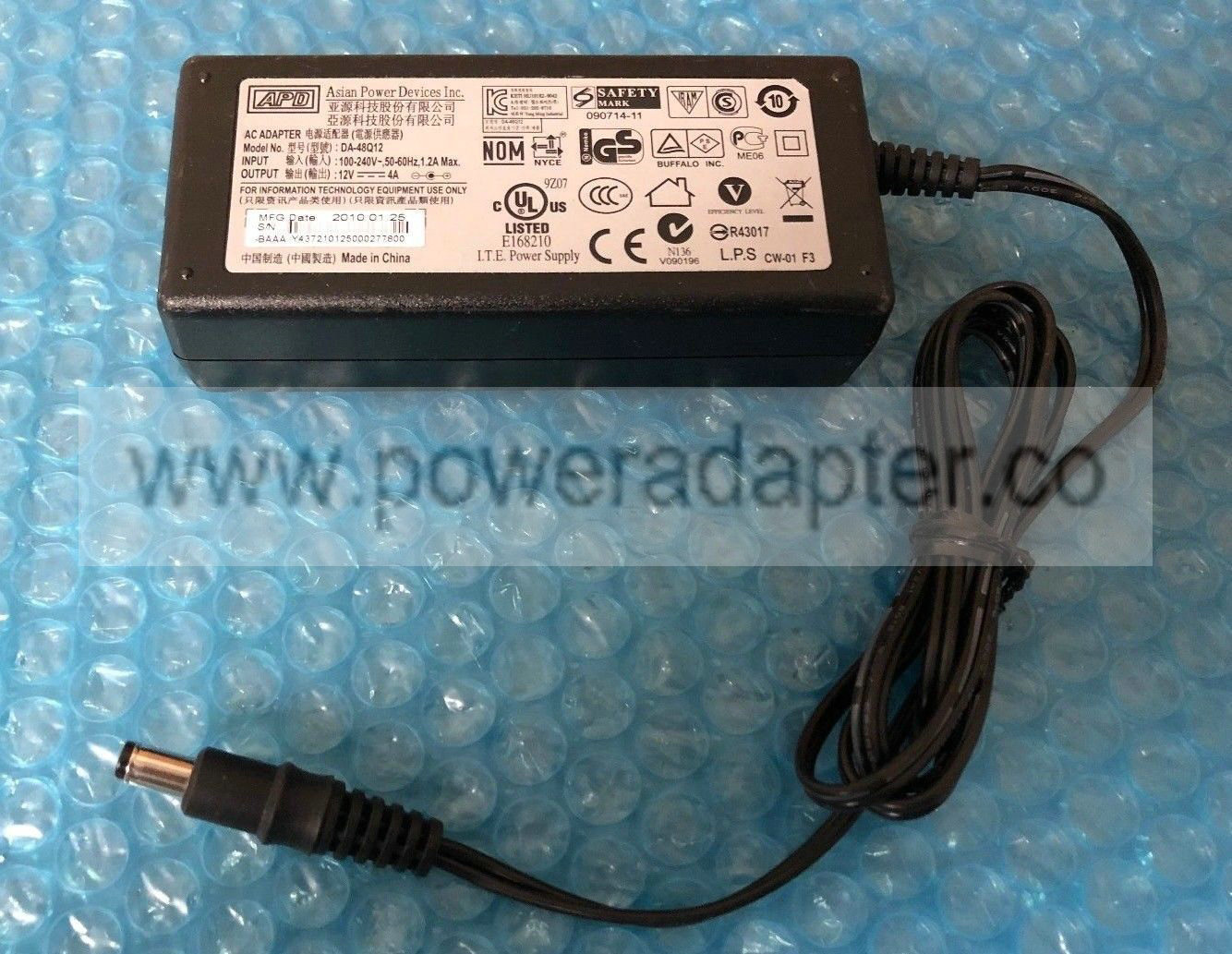 DA-48Q12 12V 4A Genuine Original APD Adapter 48W Power Supply Charger AP713710