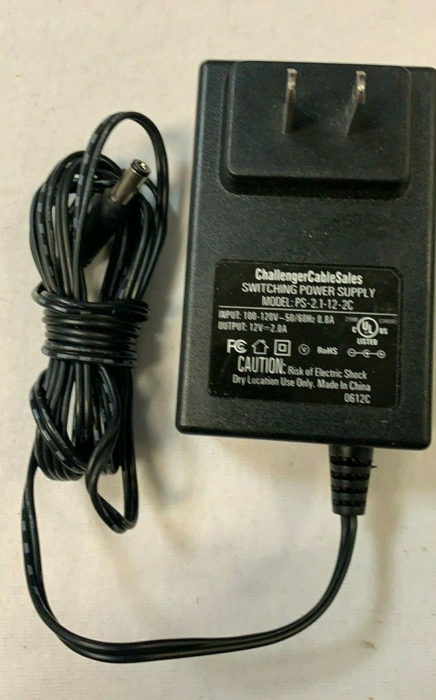 New, Challenger Cable, Power Supply PS-2.1-12-2C 12V 2.0A. Adapter. Type: Adapter Connector A: PS/2 Features: P - Click Image to Close