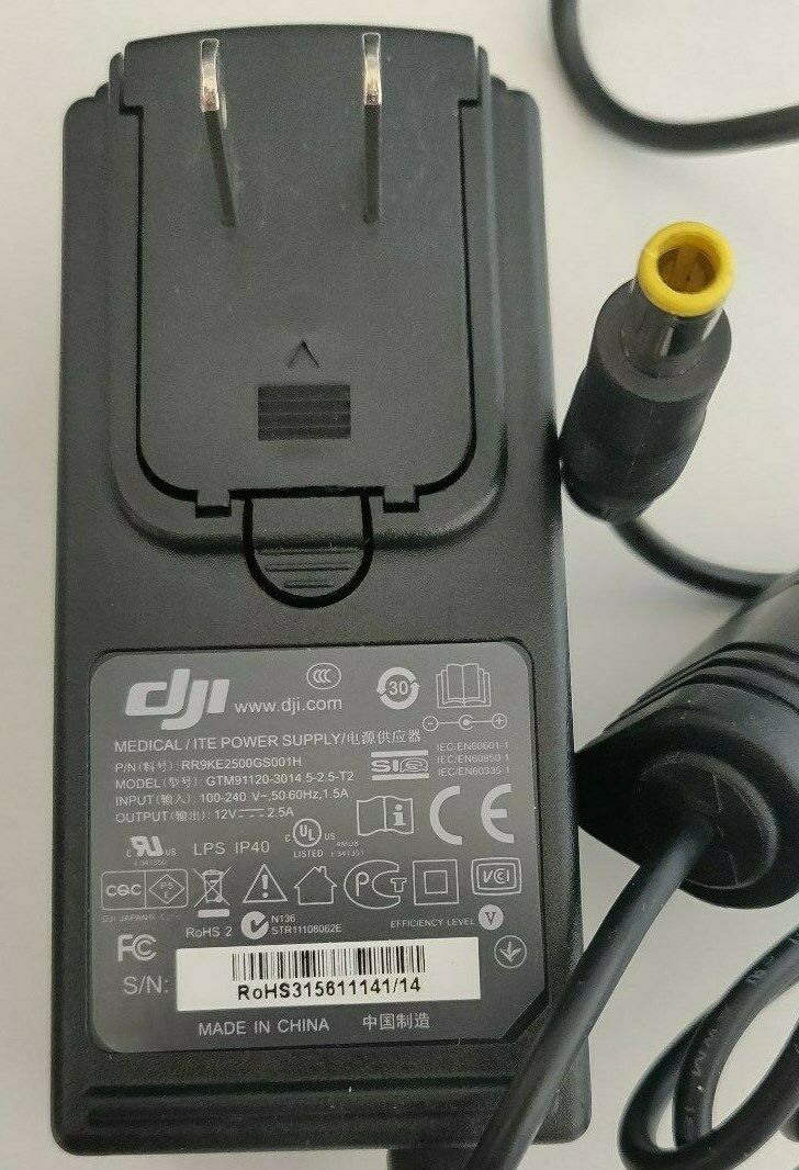 DJI Original GTM91120-3014.5-2.5-T2 Medical Grade AC NA 100-240V Power Adapter Color: Black Model: GTM91120-3014.5-2.