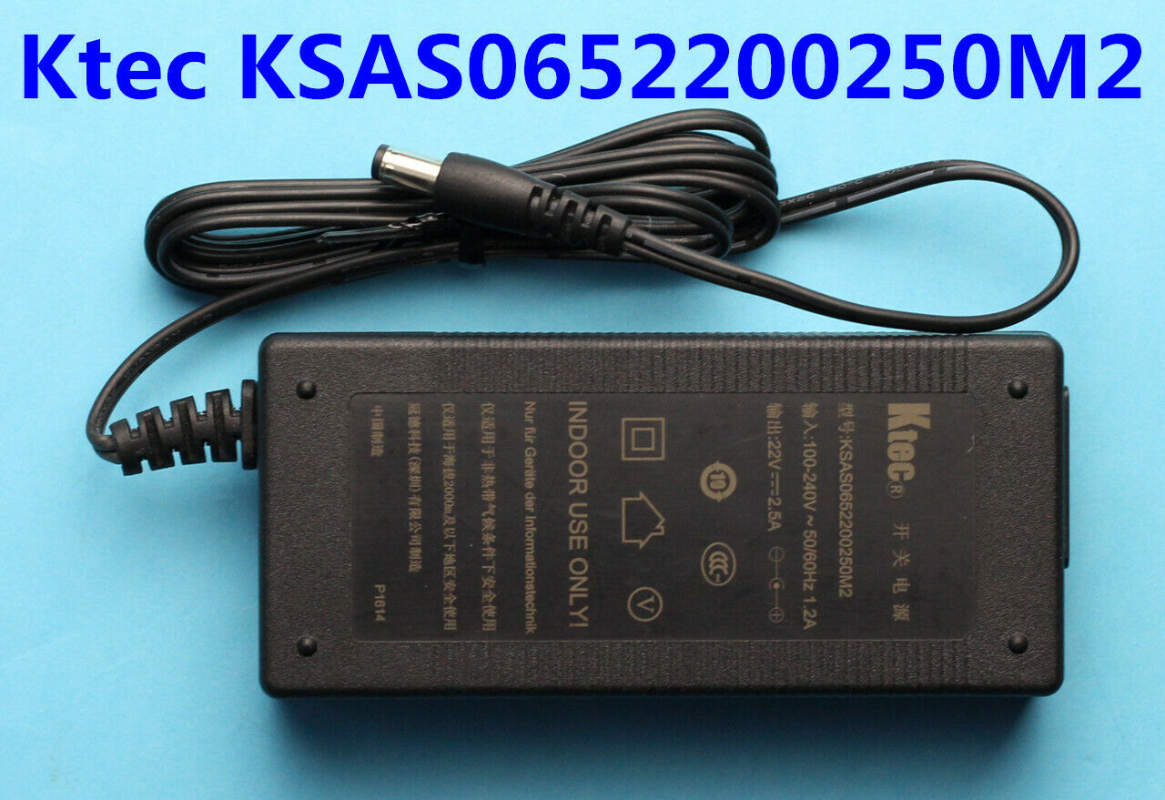 AC Adapter Ktec KSAS0652200250M2 22V 2.5A Power Supply Cord MPN: Does Not Apply Compatible Model: KSAS0652200250M2