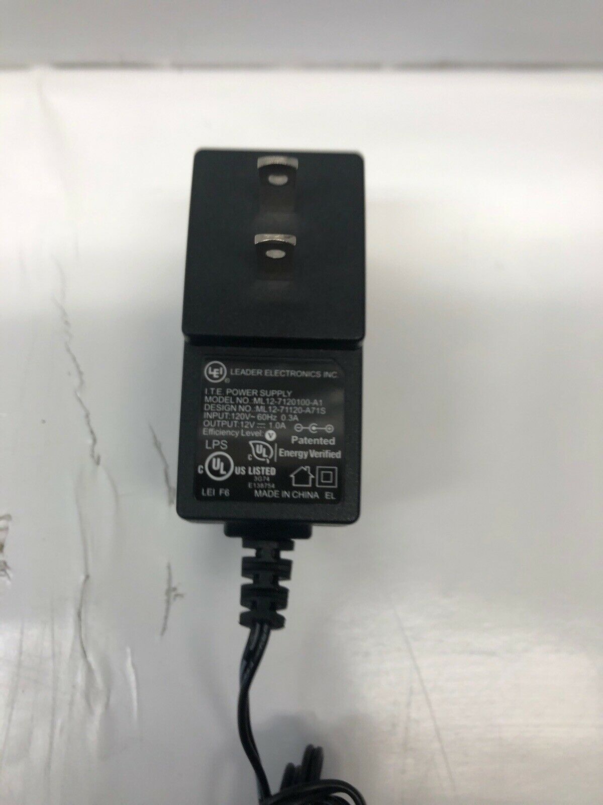 LE ML12-7120100-1A · ITE Pwr Sply · 12.0V 1A for ATA Audiocodes Obihai 300 302 Product Type: Power Supply Adapter I