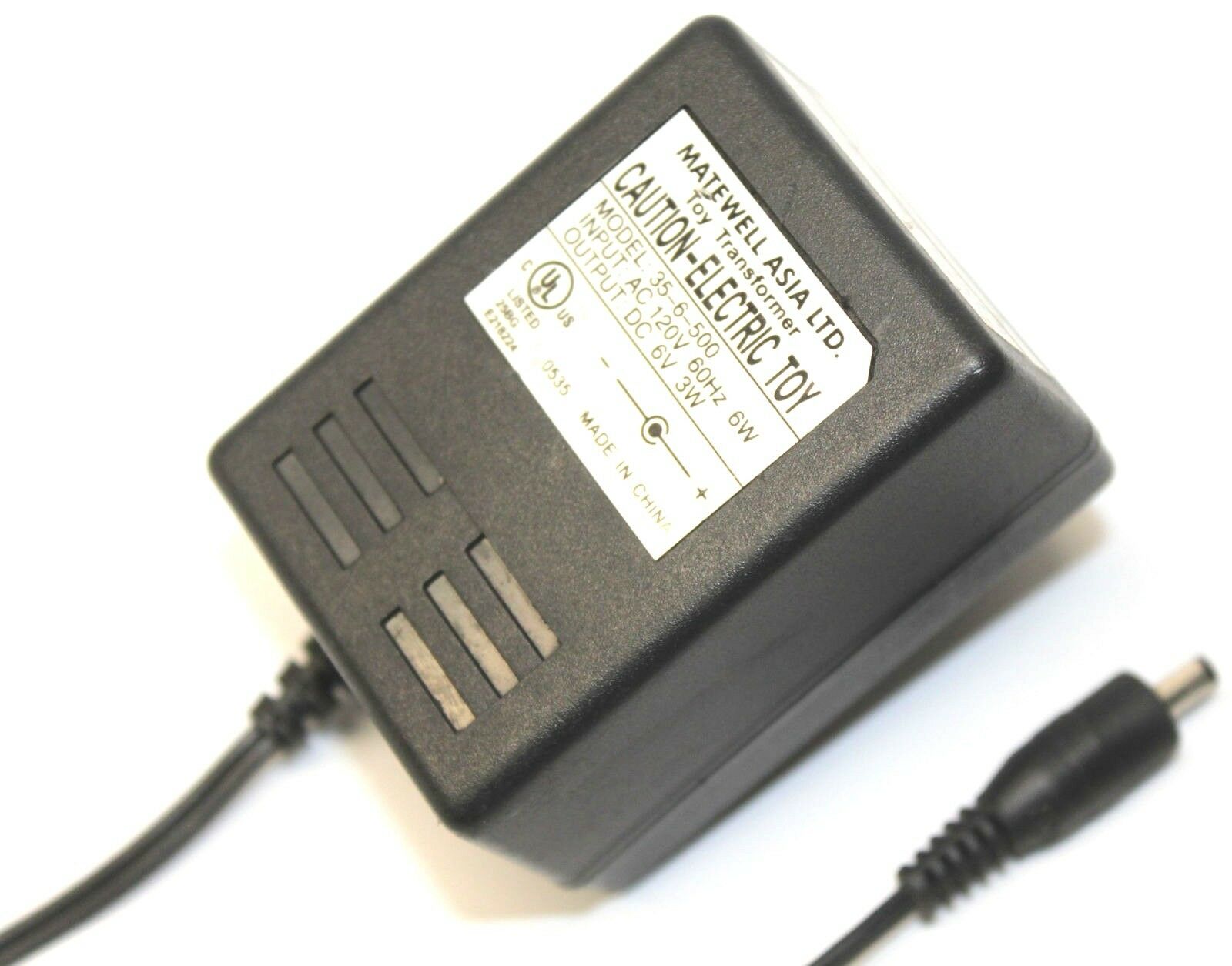 Matewell 35-6-500 Toy Transformer AC Adapter 6 Volts 3 Watts Power Supply Cable MPN: Does Not Apply Model: 35-6-500 - Click Image to Close