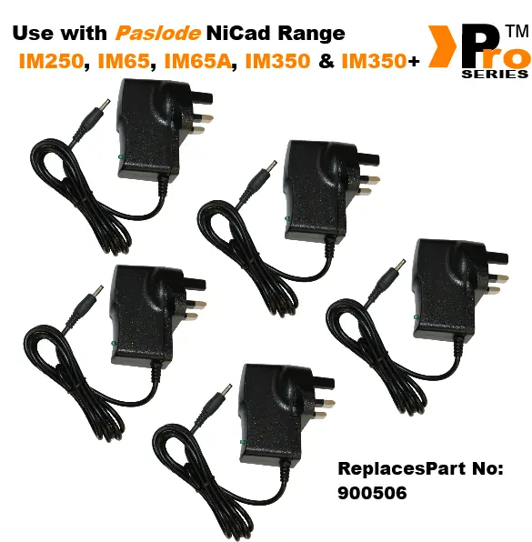 5 x Paslode Spit Pulsa Replacement AC/DC Mains Battery Charger Adaptor 240v Voltage 12 V Battery Included Not Applicabl - Click Image to Close