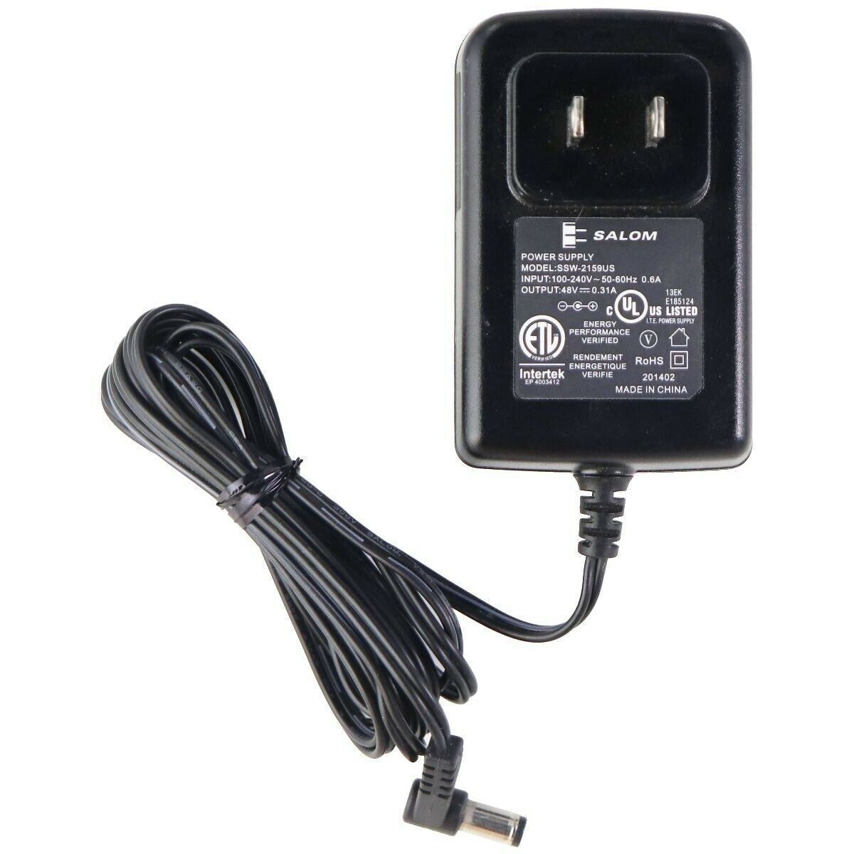 Salom (48V/0.31A) Power Supply Wall Charger / Adapter - Black (SSW-2159US) Brand: Salom MPN: SSW-2159US UPC: 625771