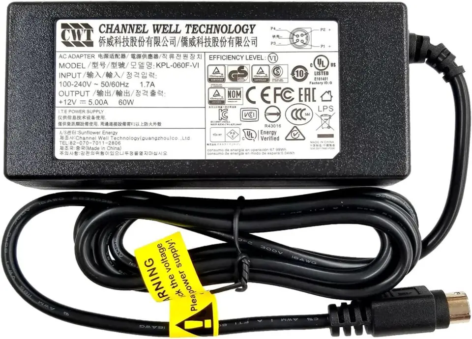 KPL-040F-VI 4-Pin Power Adapter 40W 12V 3.33A for 7808HGH/7816HGH/7216HQHI-K1 Compatible Brand Universal Brand Unbrande